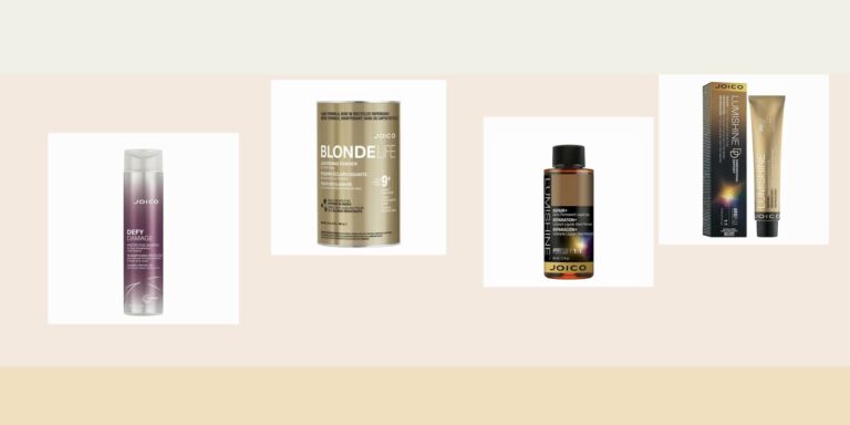 Color express avec Joico : racines, cheveux blancs et brillance sans perdre de temps Montaje editorial horizontal con productos Joico para un color exprés más limpio y brillante
