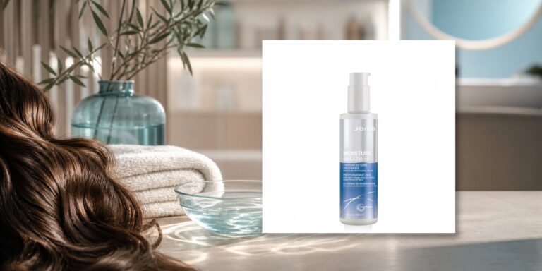 Cheveux secs : comment choisir une hydratation qui ne les alourdisse pas Montaje editorial de hidratación para cabello seco con Joico Moisture Recovery 24H
