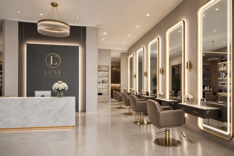 Choisir votre mobilier de salon de coiffure selon le profil de vos clients : guide pratique Salón de peluquería moderno con sillones de diseño