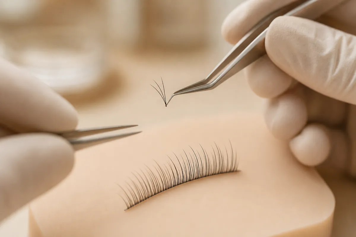 Préparation d'un éventail 3D pour extensions de cils cil à cil