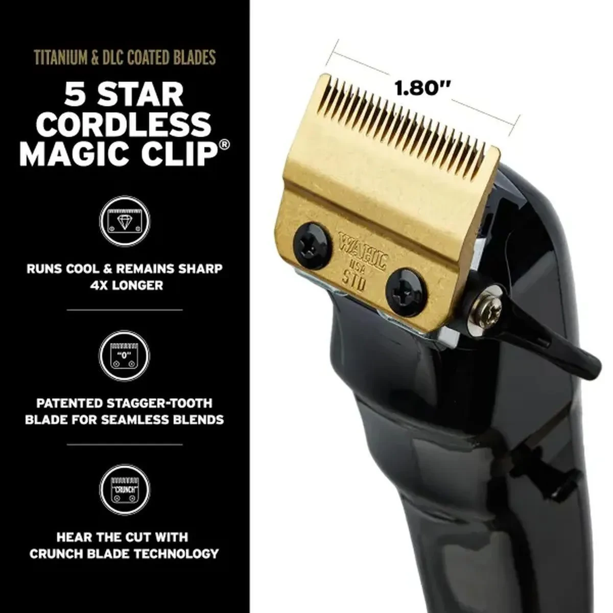 Détail de la tondeuse et de la recoupeuse du combo sans fil de Wahl